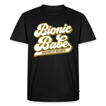 Bionic Babe | Prosthesis | Colors can be changed - Men's Premium Organic T-Shirt - black - Front - Nico (187cm)