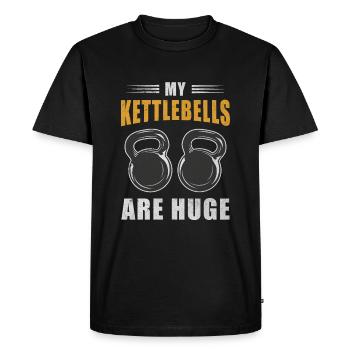 My Kettlebells Are Huge Dumbbell Interval Training - Men's Premium Organic T-Shirt - black - Front - Nico (187cm)