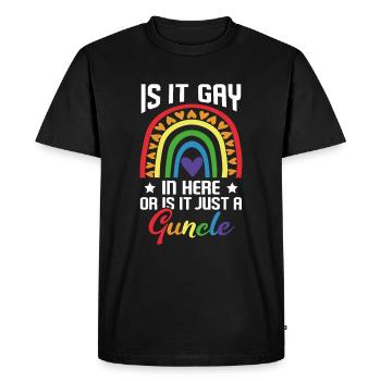 Gay In Here Or Just A Guncle Gay Uncle - Men's Premium Organic T-Shirt - black - Front - Nico (187cm)
