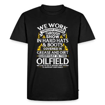 Travailleurs des champs pétrolifères Plate-forme pétrolière Production de pétrole - T-shirt Premium bio Homme - noir - Devant - Nico (187cm)