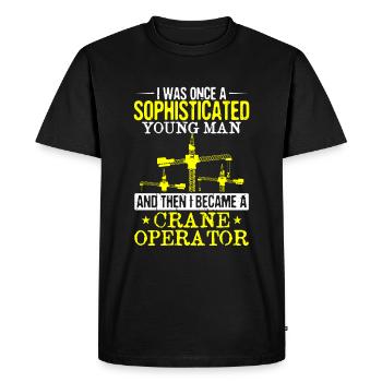 Grutier Grue Ouvrier de la construction Grue Grue Grue Grue Grue - T-shirt Premium bio Homme - noir - Devant - Nico (187cm)
