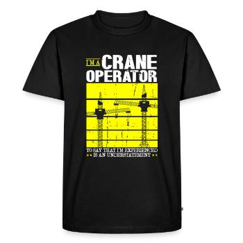 Crane Operator Vintage Crane Crane Crane Crane Crane - Men's Premium Organic T-Shirt - black - Front - Nico (187cm)