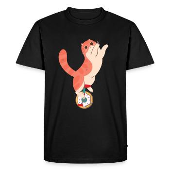 Cats Donut Unicycle Pâtisserie Beignet Cycliste - T-shirt Premium bio Homme - noir - Devant - Nico (187cm)
