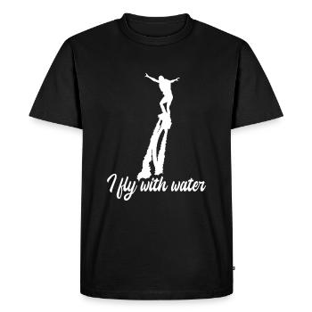 Je vole avec water flyboard flyboard sports nautiques - T-shirt Premium bio Homme - noir - Devant - Nico (187cm)