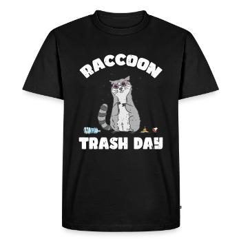 Raccoon Trash Day Drôle d’éboueur Panda - T-shirt Premium bio Homme - noir - Devant - Nico (187cm)