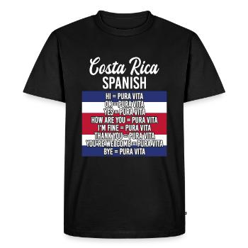 Pure Vida signifie vie simple - Costa Rica Country - T-shirt Premium bio Homme - noir - Devant - Nico (187cm)