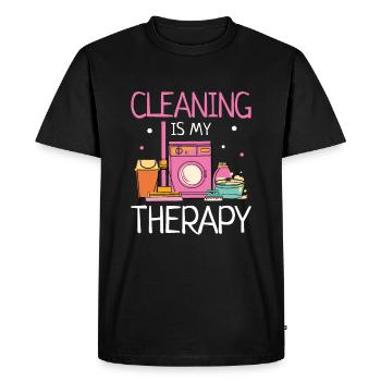 Nettoyage de ma thérapie Nettoyeur Aide domestique - T-shirt Premium bio Homme - noir - Devant - Nico (187cm)