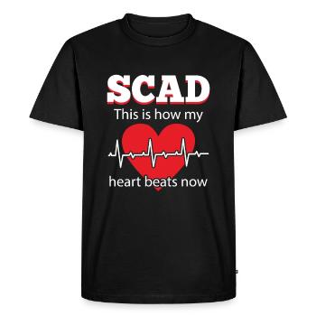 Scad Mon cœur bat maintenant Heartbeat Crise cardiaque - T-shirt Premium bio Homme - noir - Devant - Nico (187cm)