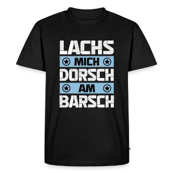 Lachs Mich Dorsch Am Barsch - Männer Premium Bio T-Shirt - Schwarz - Vorne - Nico (187cm)