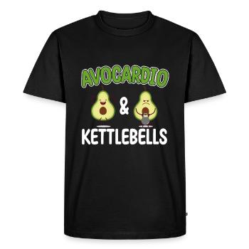 Kettlebell Cardio Avocardio & Kettlebells Vegan - T-shirt Premium bio Homme - noir - Devant - Nico (187cm)