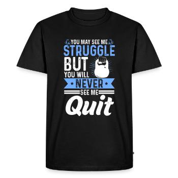 Kettlebell lutte mais ne me voit jamais arrêter de m’entraîner - T-shirt Premium bio Homme - noir - Devant - Nico (187cm)