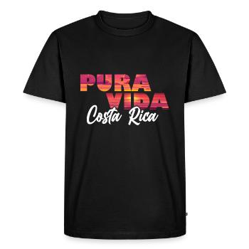 Pura Vida Sunset Costa Rica Country Attitude to Life - Men's Premium Organic T-Shirt - black - Front - Nico (187cm)