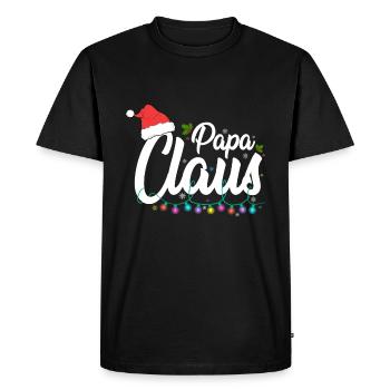 Papa Claus Noël Père Noël Père Noël Homme de famille - T-shirt Premium bio Homme - noir - Devant - Nico (187cm)