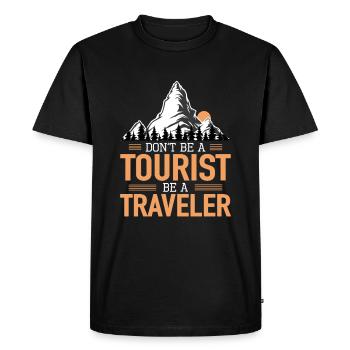 Ne soyez pas un touriste Soyez un voyageur Amateurs de voyages - T-shirt Premium bio Homme - noir - Devant - Nico (187cm)