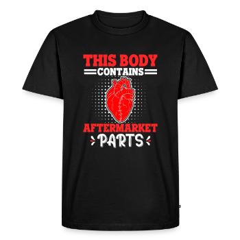 Ce corps contient des pièces de rechange crise cardiaque - T-shirt Premium bio Homme - noir - Devant - Nico (187cm)