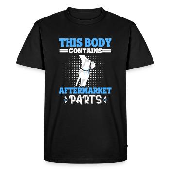 Ce corps contient des pièces de rechange Chirurgie du genou - T-shirt Premium bio Homme - noir - Devant - Nico (187cm)