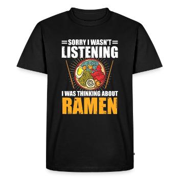 Ramen amateur de nourriture japonaise Ramen Nouilles - T-shirt Premium bio Homme - noir - Devant - Nico (187cm)
