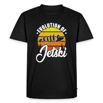 Evolution Of Jetski Vintage Water Sports Jet Boat - Men's Premium Organic T-Shirt - black - Front - Nico (187cm)