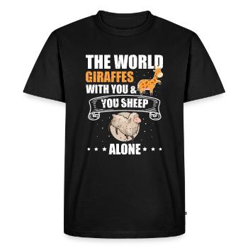 World Giraffes With You Sheep Alone - Men's Premium Organic T-Shirt - black - Front - Nico (187cm)