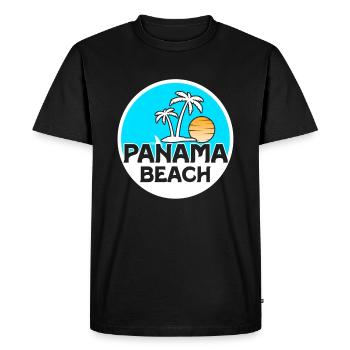 Panama Beach Sunshine Palm trees Tropical land - Men's Premium Organic T-Shirt - black - Front - Nico (187cm)