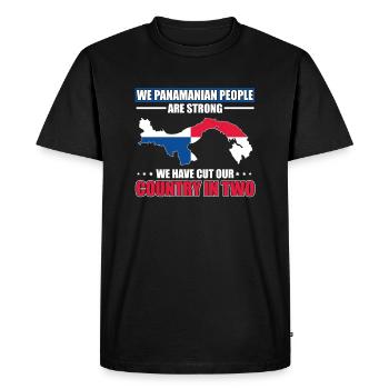 Panama People Are Strong Cut Our Country In Two - Men's Premium Organic T-Shirt - black - Front - Nico (187cm)