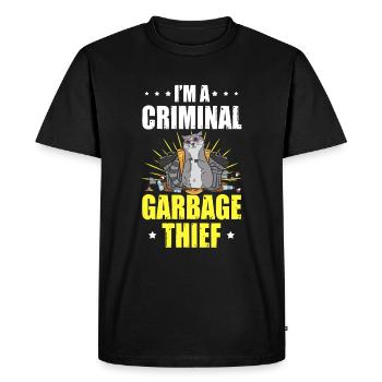 Criminal Garbage Thief Raccoons Funny Marten - Men's Premium Organic T-Shirt - black - Front - Nico (187cm)