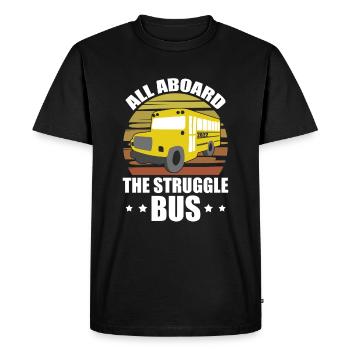 Tous à bord du chauffeur de bus vintage The Struggle Bus - T-shirt Premium bio Homme - noir - Devant - Nico (187cm)