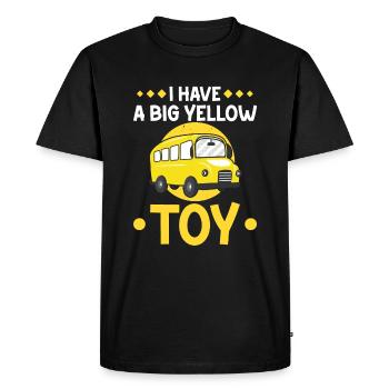Chauffeur d’autobus scolaire Bus Big Yellow Toy Cadeau - T-shirt Premium bio Homme - noir - Devant - Nico (187cm)