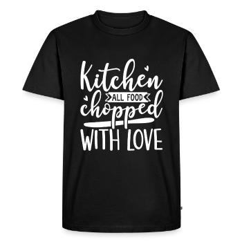 Cuisine Tous les aliments hachés avec amour - T-shirt Premium bio Homme - noir - Devant - Nico (187cm)