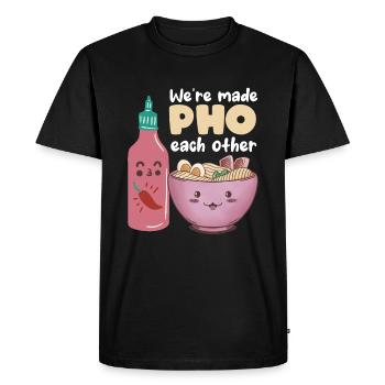 Pho Each Other Noodle Soup Relationship Love Soups - Men's Premium Organic T-Shirt - black - Front - Nico (187cm)