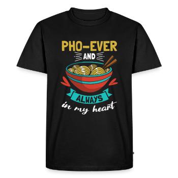 pho-ever and always in my heart noodle soup pho - Men's Premium Organic T-Shirt - black - Front - Nico (187cm)