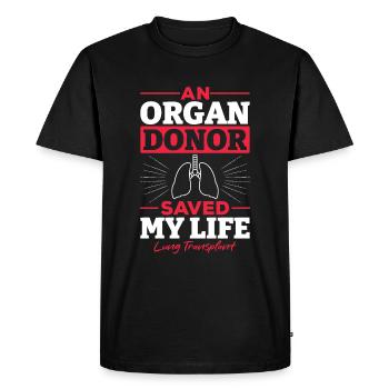 Organ Donor Saves Lives Lung Transplant - Men's Premium Organic T-Shirt - black - Front - Nico (187cm)