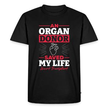 Don de don de transplantation cardiaque - T-shirt Premium bio Homme - noir - Devant - Nico (187cm)