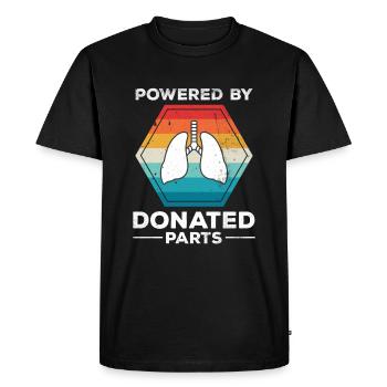 Powered Donor Lung Survivor Vintage - Men's Premium Organic T-Shirt - black - Front - Nico (187cm)