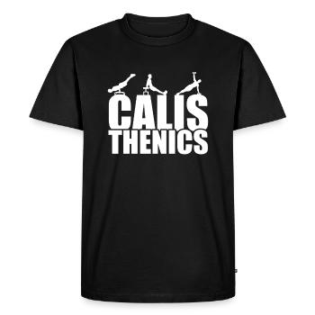 Calisthenics Training Outfit Own Weight Workout - Men's Premium Organic T-Shirt - black - Front - Nico (187cm)