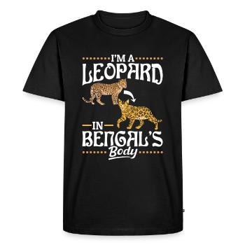 Léopard dans le corps du Bengale Race de chat américain - T-shirt Premium bio Homme - noir - Devant - Nico (187cm)
