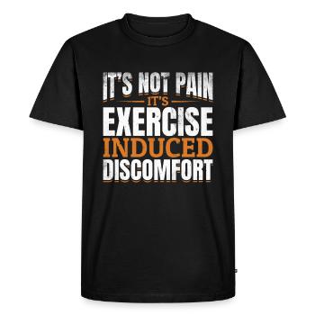 Exercise Induced Discomfort Fitness Lover - Men's Premium Organic T-Shirt - black - Front - Nico (187cm)