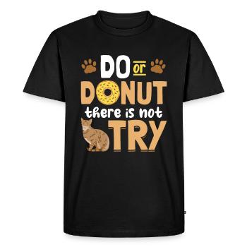 Faire ou beignet drôles de chats Bengal jeu de mots - T-shirt Premium bio Homme - noir - Devant - Nico (187cm)
