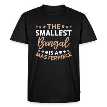 Drôle de race de chat disant chef-d’œuvre du Bengale - T-shirt Premium bio Homme - noir - Devant - Nico (187cm)