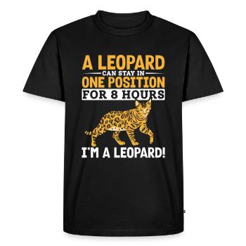Bengal Cat Race Léopard Velours Patte Cadeau - T-shirt Premium bio Homme - noir - Devant - Nico (187cm)