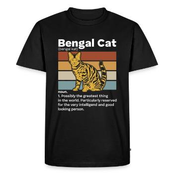 Bengal Cat Noun Vintage Cat Mama Cat Daddy - T-shirt Premium bio Homme - noir - Devant - Nico (187cm)