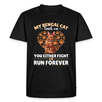 Bengal Cat Heart Paws Gift Cat Breeder - T-shirt Premium bio Homme - noir - Devant - Nico (187cm)