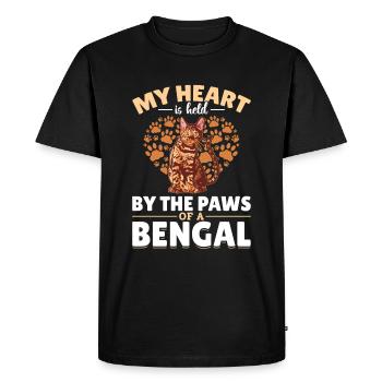Heart appartient Bengal Cat Cadeau Velvet Paw - T-shirt Premium bio Homme - noir - Devant - Nico (187cm)