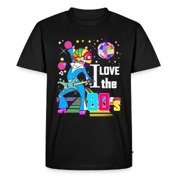 I love the 80's Quote humor unicorn guitar - Men's Premium Organic T-Shirt - black - Front - Nico (187cm)