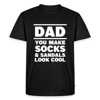 Père Chaussettes & Sandales Drôle de paternité Papa - T-shirt Premium bio Homme - noir - Devant - Nico (187cm)