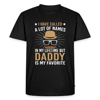 Papa Nom préféré Père Famille Père - T-shirt Premium bio Homme - noir - Devant - Nico (187cm)