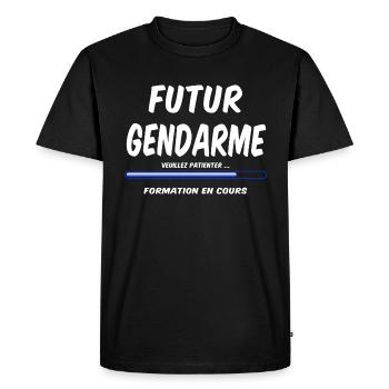 gendarme / gendarmerie - T-shirt Premium bio Homme - noir - Devant - Nico (187cm)