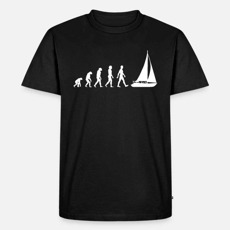Segelboot Segler Evolution - Männer Premium Bio T-Shirt - Schwarz
