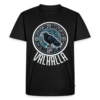Viking Norse Rune Raven Odin's Valhalla - Men's Premium Organic T-Shirt - black - Front - Nico (187cm)