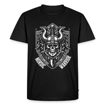 Nordic Viking Warrior Viking Skull Warrior - Men's Premium Organic T-Shirt - black - Front - Nico (187cm)
